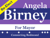 Re-Elect Angela Birney For Mayor Yard Sign