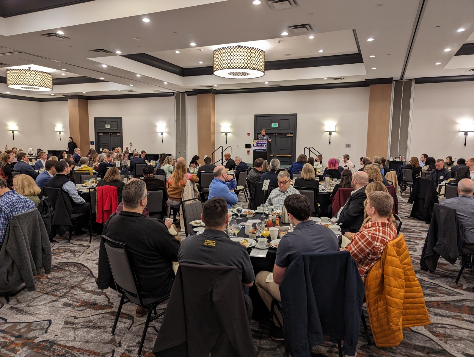 Angela's campaign kickoff breakfast room