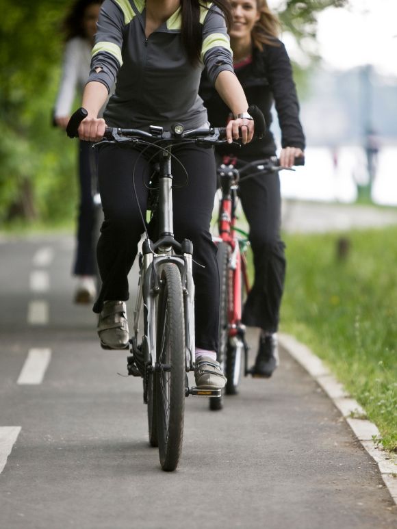 Bicycle riders on a trail